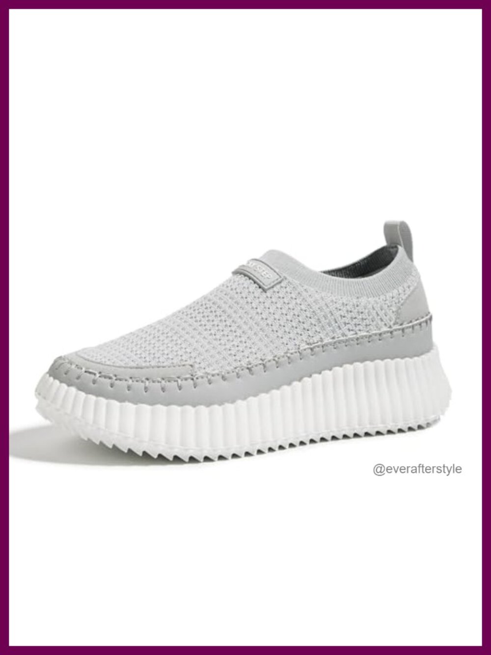 Platform Sneakers Slip On Knit Breathable Lightweight Walking Shoes